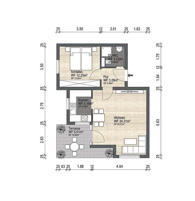 Grundriss für Exposé 4295