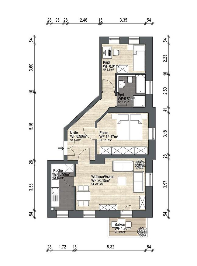 Grundriss für Exposé 4301