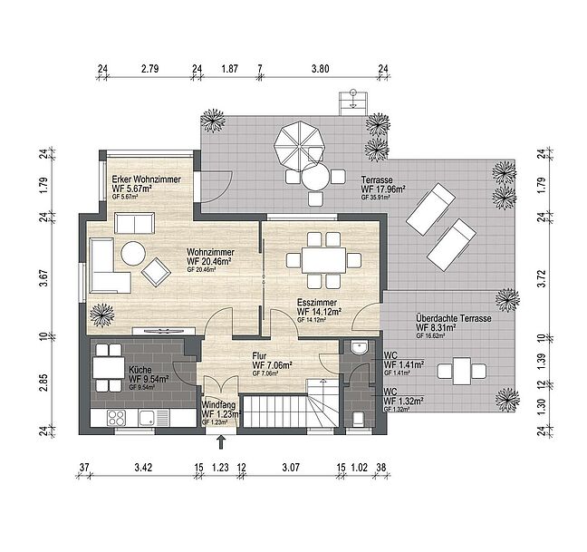 Grundriss für Exposé 4256
