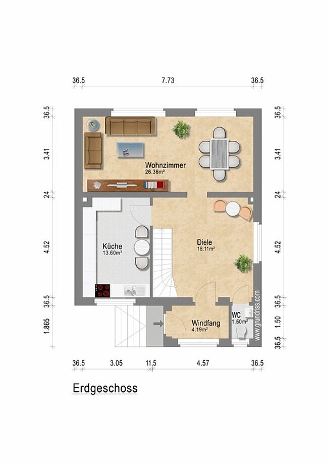 Grundriss für Exposé EFH55 Grundriss für Exposé EFH55