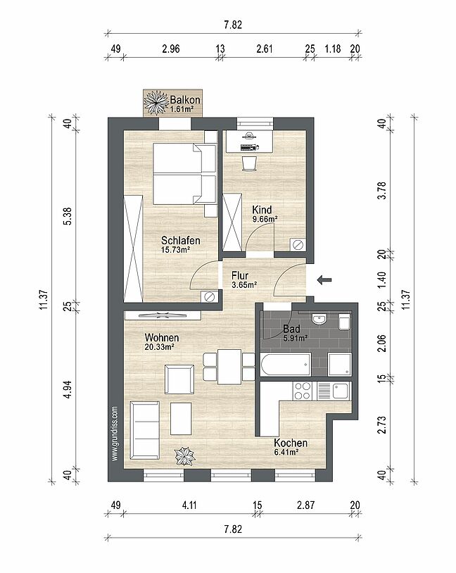 Grundriss für Exposé 188
