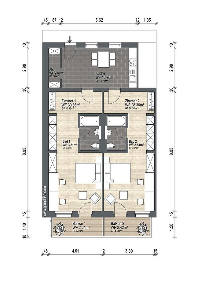 Grundriss für Exposé 4373