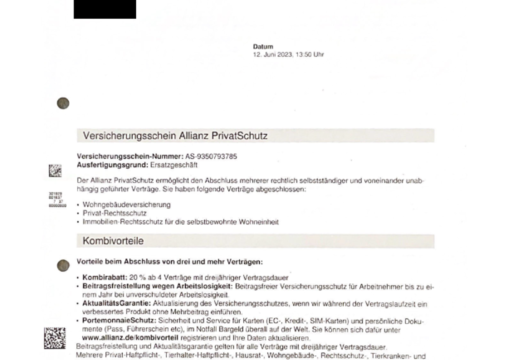 Versicherungsschein Wohngebäudeversicherung - Allianz Versicherungsschein Wohngebäudeversicherung - Allianz