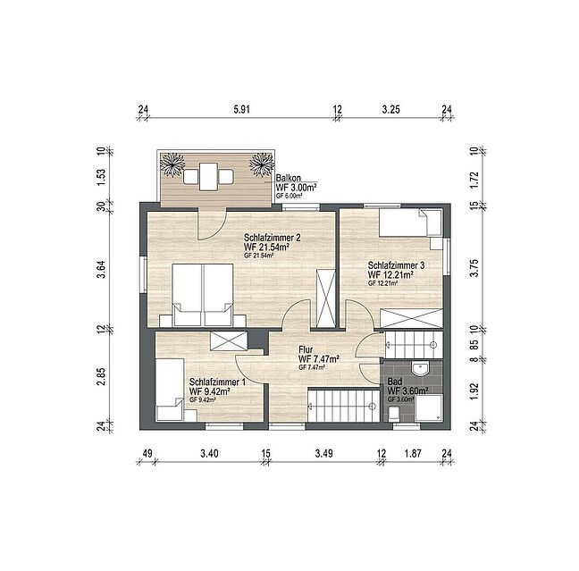 Grundriss für Exposé 4256