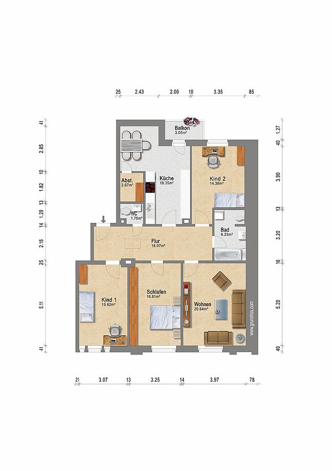 Grundriss für Exposé WHG354 Grundriss für Exposé WHG354
