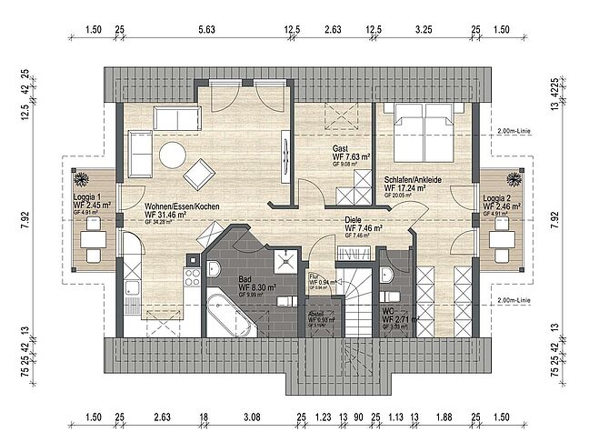 Grundriss für Exposé 4460