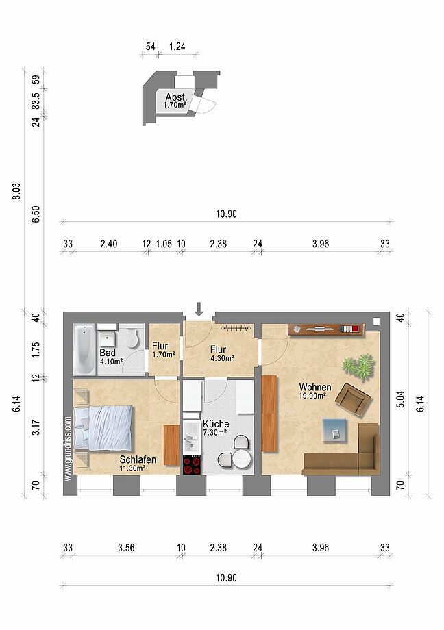 Grundriss für Exposé WHG336 Grundriss für Exposé WHG336