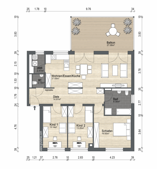 Grundriss für Exposé 3871