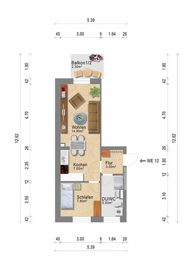 Grundriss für Exposé WHG328 Grundriss für Exposé WHG328