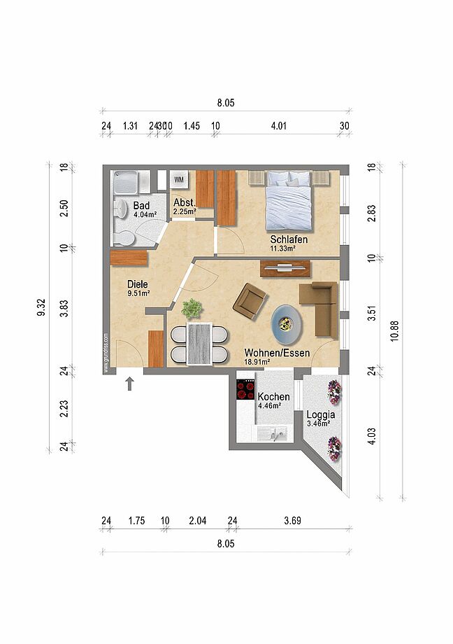 Grundriss für Exposé WHG279 Grundriss für Exposé WHG279
